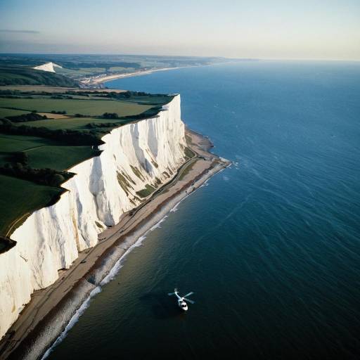 Breathtaking Aerial View of Dover Cliffs
