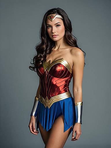 Photorealistic Woman in Wonder Woman Costume