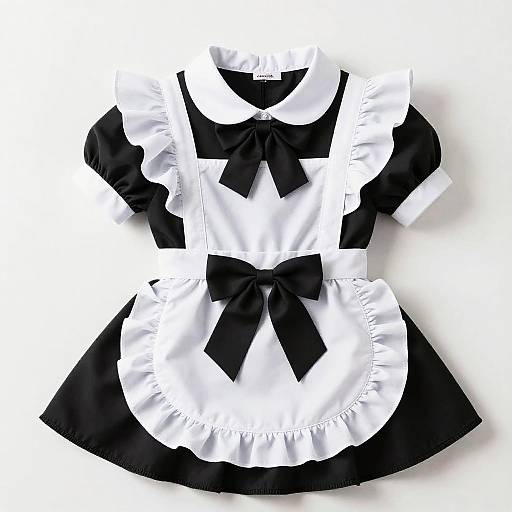 Black and White Maid Dress with Bows