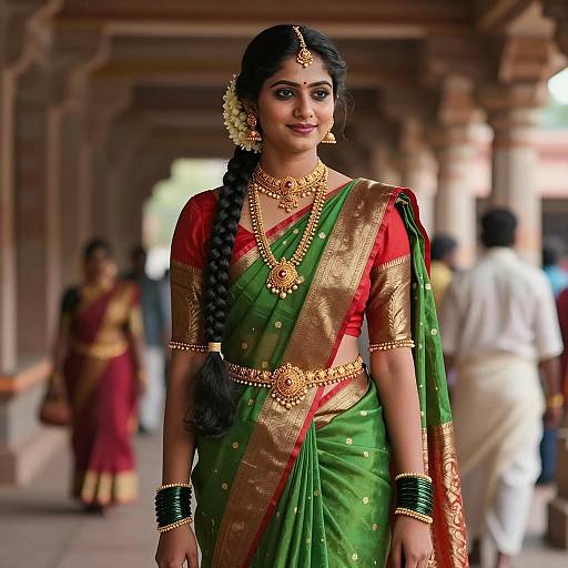 Elegant Indian Woman in Traditional Saree