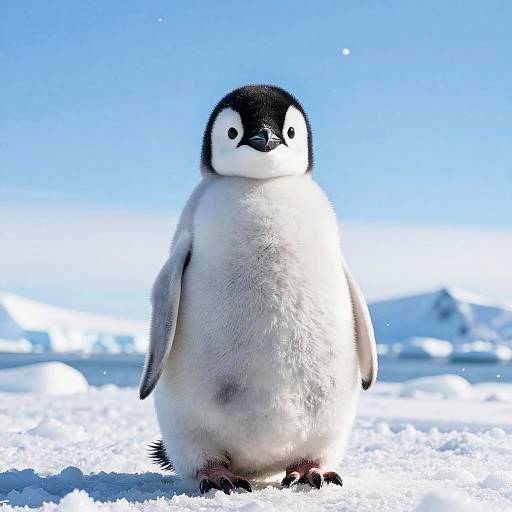 Adorable Baby Penguin on Ice