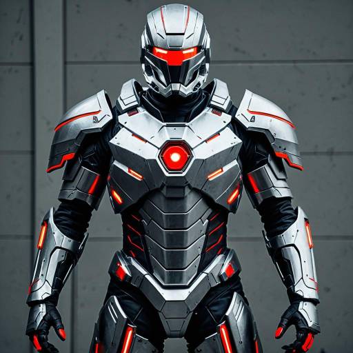 Cosplay Battle Suit with Red Glowing Accents
