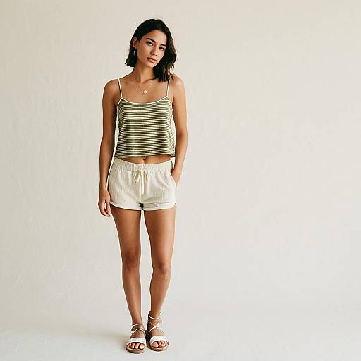 Casual Summer Woman in Striped Tank