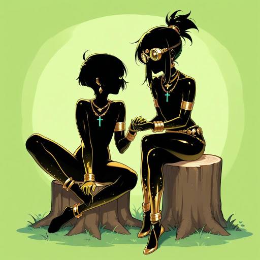 Androgynous Silhouette in Lush Green Androgynous Silhouette in Lush Green