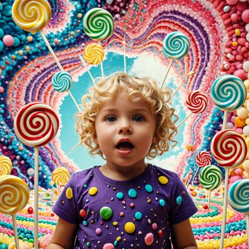 Toddler in Psychedelic Candy Land