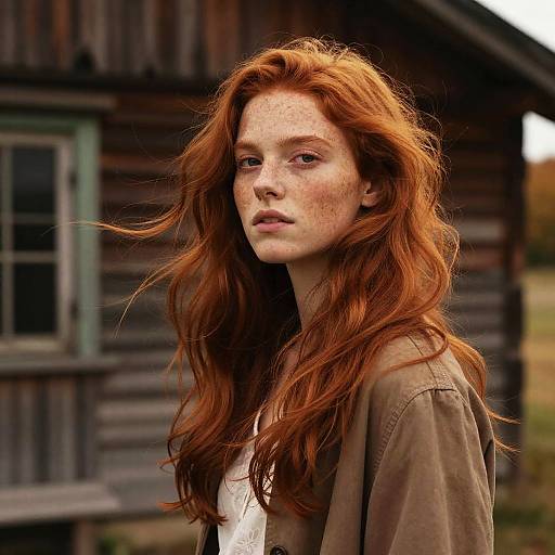 Rustic Red Hair Autumn Portrait
