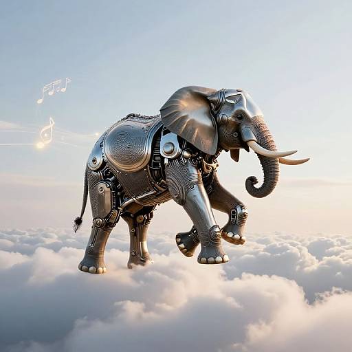 Mechanical Elephant Weaving Sky Symphony