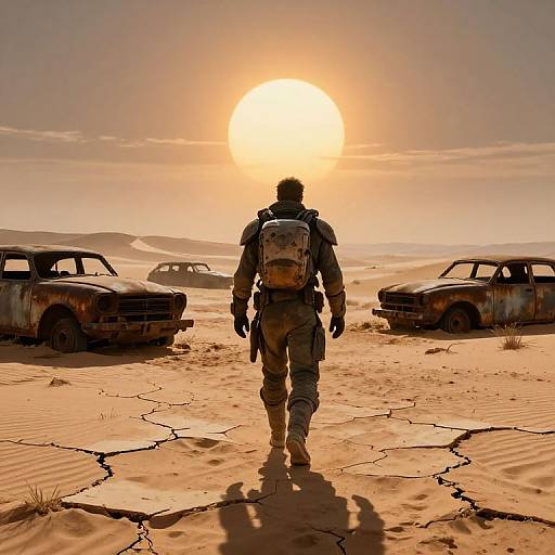 Post-Apocalyptic Desert Lone Traveler