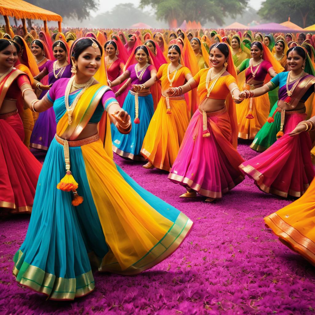 Vibrant Indian Festival with Dance and Color