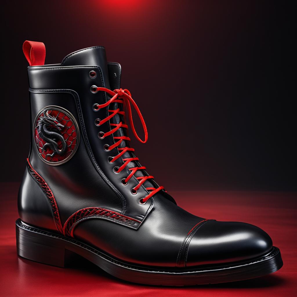 Photo-Realistic Men's Foot in Military Boot