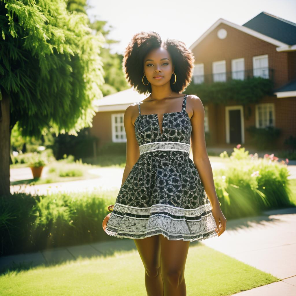 Stylish Summer Portrait of Black Woman