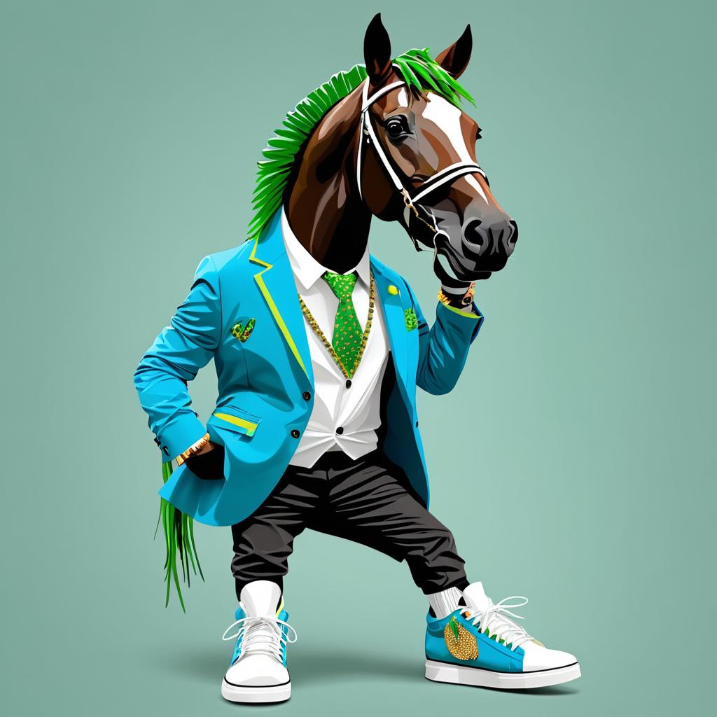 Equine Rapper in Trendy Fashion