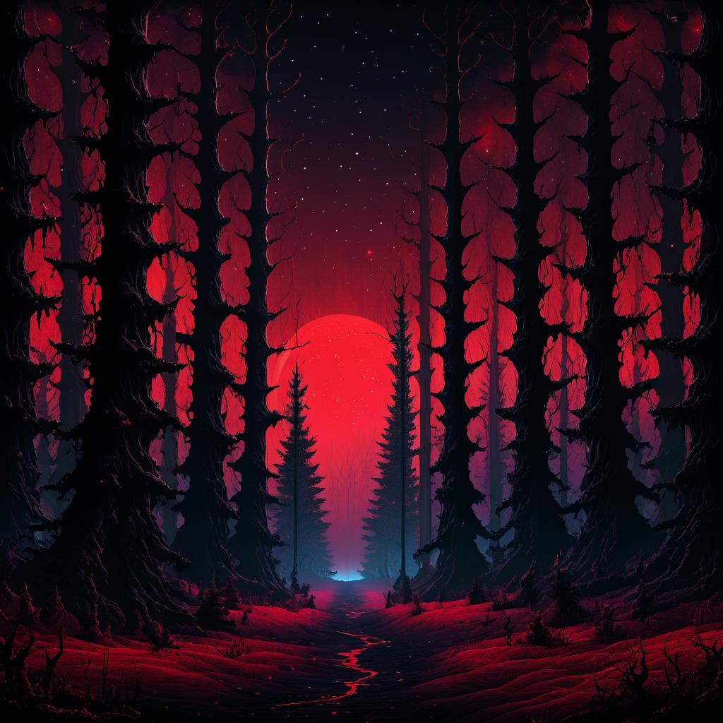 Eerie Cosmic Horror in a Dark Forest