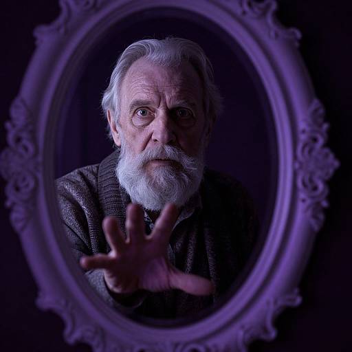 Photorealistic Old Man Reaching from Mirror