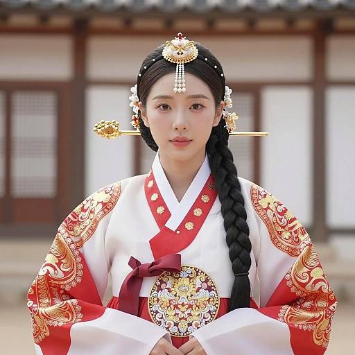 Korean Bride in Traditional Hanbok