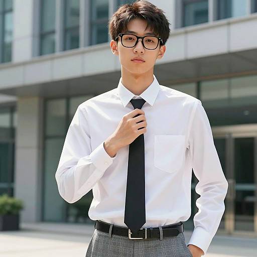 Teen in Stylish Office Casual Attire