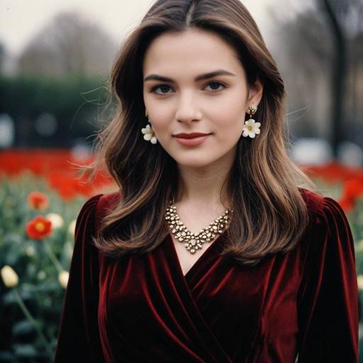 Elegant Brown Velvet Dress Portrait