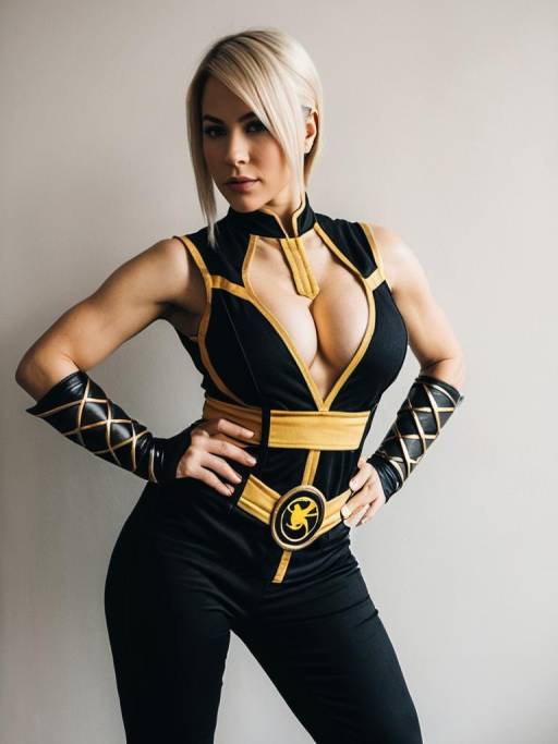Woman in Tanya Mortal Kombat Cosplay Costume