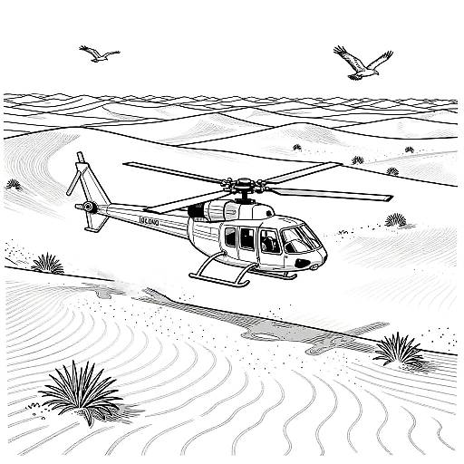 Expansive Desert Dune Coloring Page