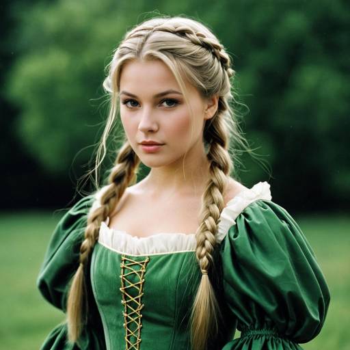 Enchanting Princess Bride in Green Dress