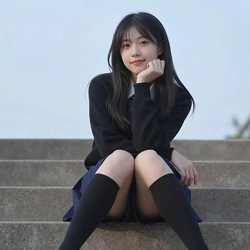 Casual Portrait of Asian Girl Outdoors