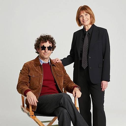 Man and Woman Posed Against White Background