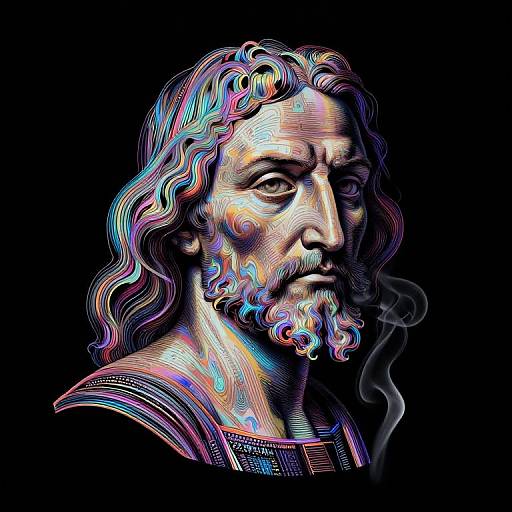 Iridescent Quilted Vitruvius Portrait