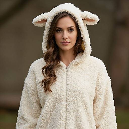 Woman in Sheep Nativity Costume