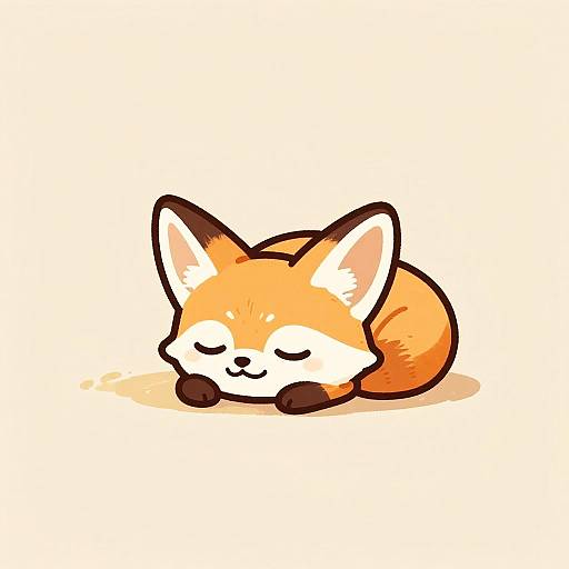 Cute Cartoon Fennec Fox Block Print