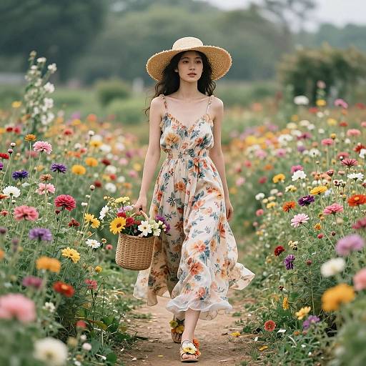 Floral Sundress in Dreamy Garden