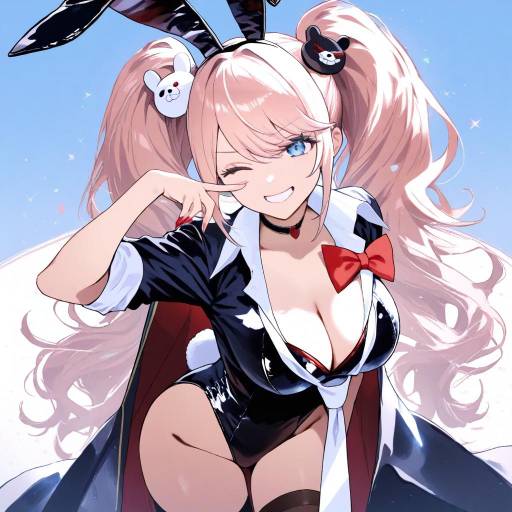 Joyful Enoshima Junko with Rabbit Ears
