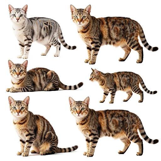 Realistic Cat Body Reference Angles