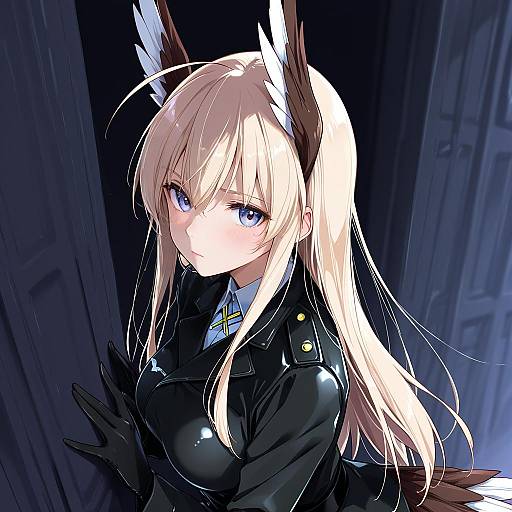 Illustration of Hanna-justina marseille, world witches series in the style of Yuyaiyaui