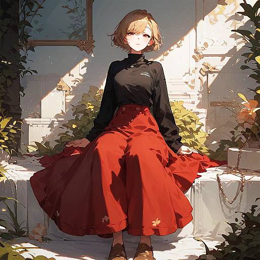 Lain-Inspired Solo Anime Girl Portrait