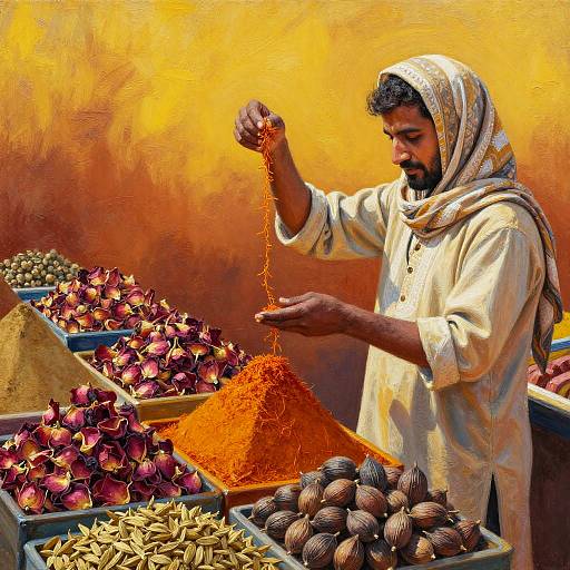 Vendor Weighing Saffron in Spice Bazaar