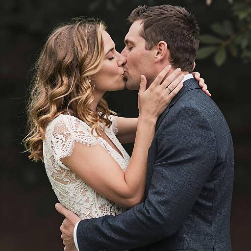 Passionate Kiss Between a Couple