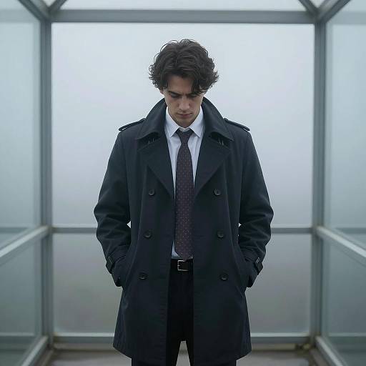 Mysterious Man in Foggy Enclosure