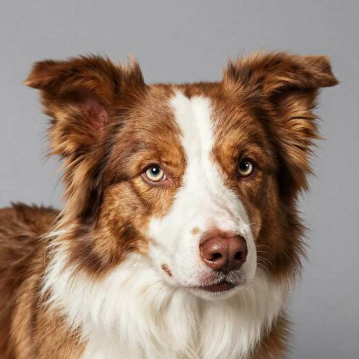 Photorealistic Red Merle Border Collie Close-Up