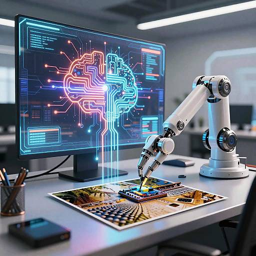 Cyberpunk AI Image Repair Workspace