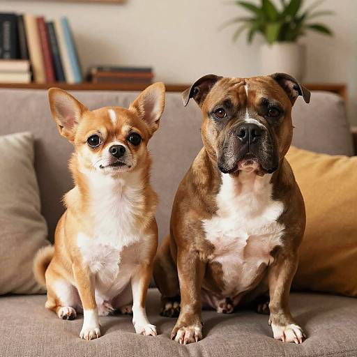 Chihuahua and Pitbull Cozy Companions