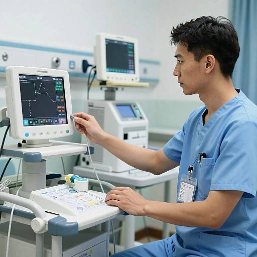 Realistic Male Nurse Checking Vitals
