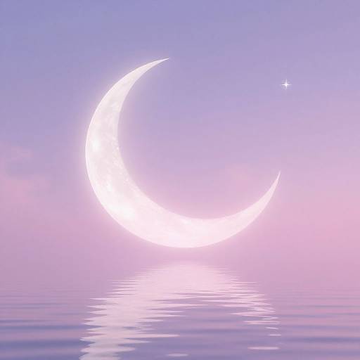 Pastel Crescent Moon Nightscape