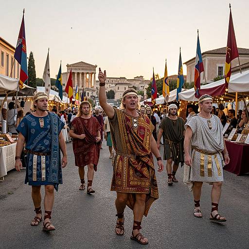 Roman Festival with Colorful Togas