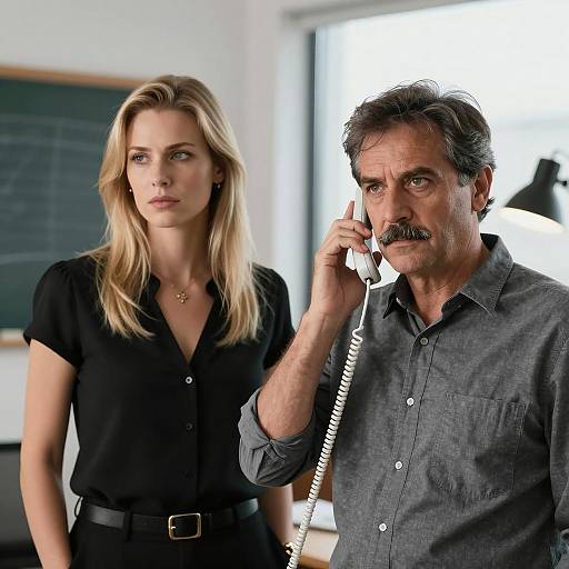 Serious Office Interaction Between Colleagues