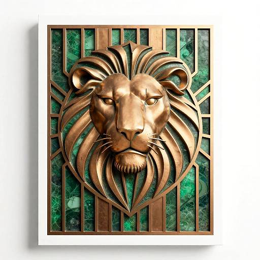 Art Deco Lion Emblem Design