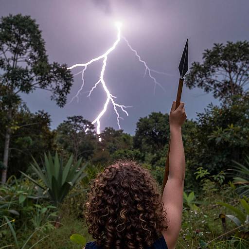Dramatic Lightning Encounter in Nature