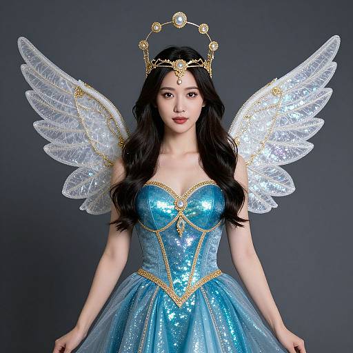 Glitter Goddess in Blue Dress