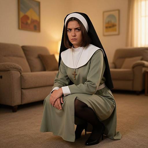 Angelic Nun in Palliative Care Room