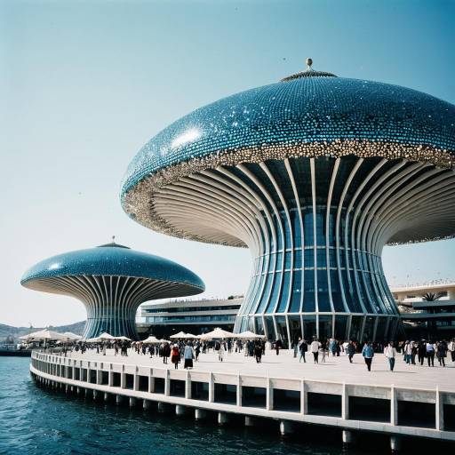 Glittering Mushroom Pavilion by the Waterfront