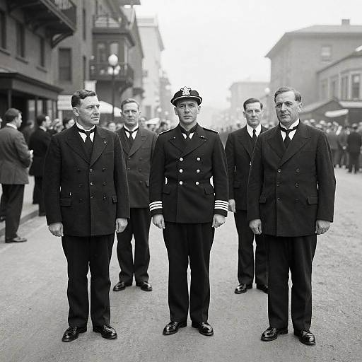 Vintage Black-and-White City Parade